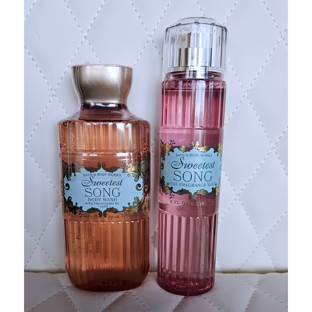 BBW Set (2) NEW Sweetest Song BATH & BODY WORKS Body Wash & FFM